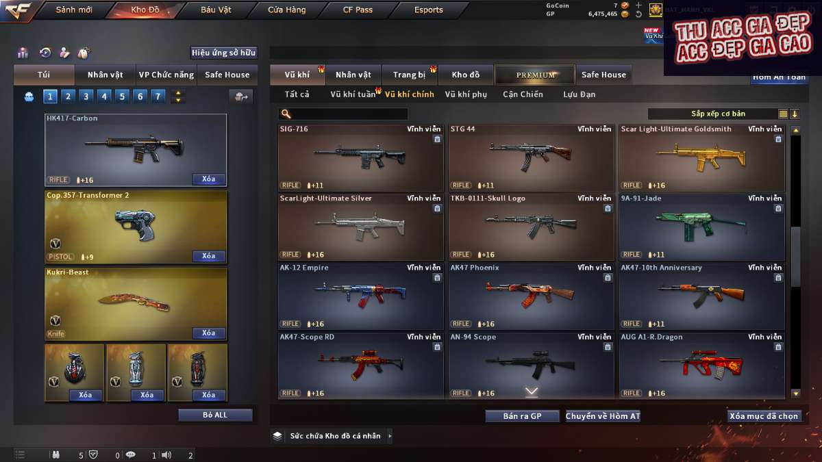 shop acc cf uy tin gia re